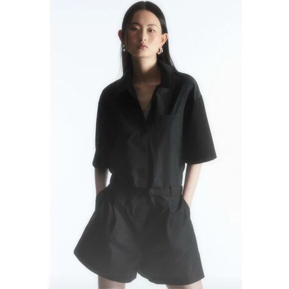 NWOT EXCELLENT CONDITION COS utility-inspired playsuit SHELL-PANEL ROMPER - BLAC - Picture 2 of 16